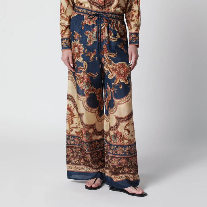 ZIMMERMANN - Aster navy Jacobean trousers Brand Pants 1