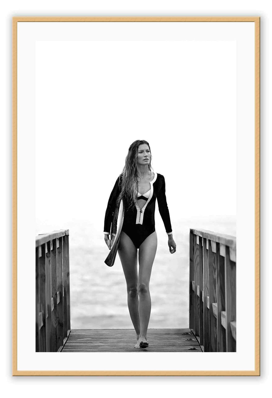 Canvas Print Gisele Bundchen Surf Gisele Bundchen Surf Wall Art : Ready to hang framed artwork. Brand