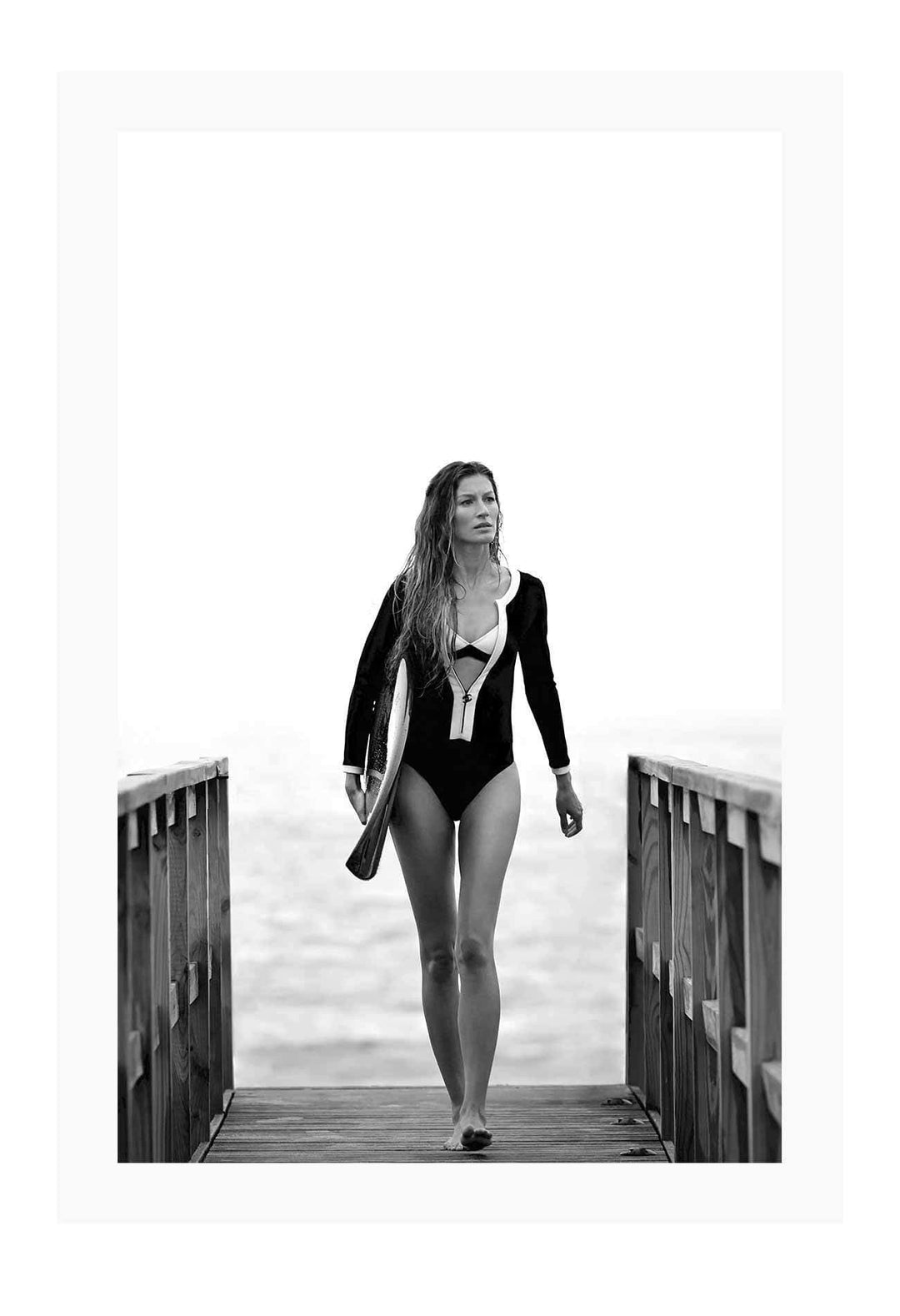 Canvas Print 60x90cm / Unframed Gisele Bundchen Surf Gisele Bundchen Surf Wall Art : Ready to hang framed artwork. Brand