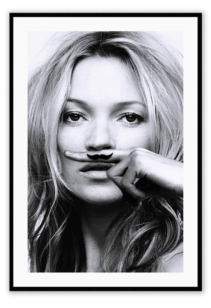 Canvas Print Small		50x70cm / Black Kate Moss Life is a Joke Kate Moss Life is a Joke Wall Art : Ready to hang framed artwork. Brand