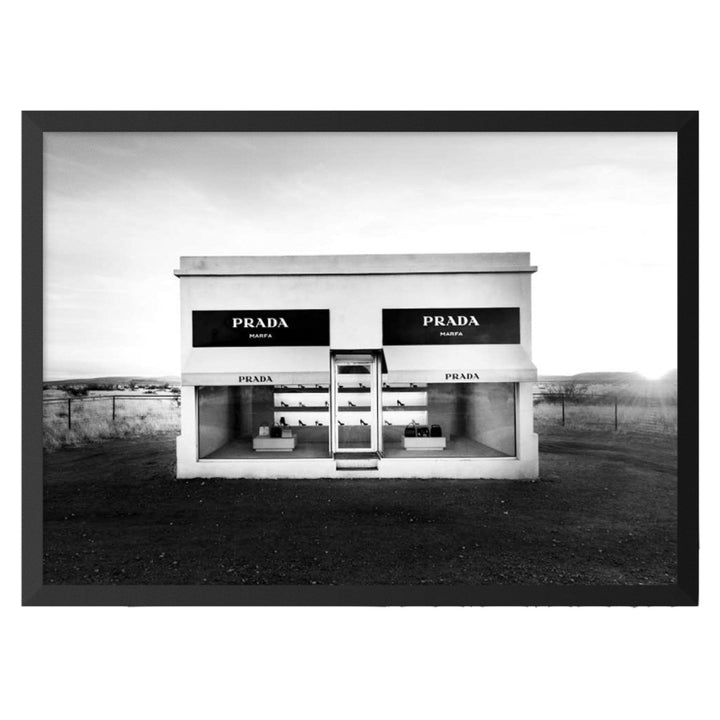 Canvas Print Small 50x70cm / Black Prada Desert Monochrome Framed Prada Desert Wall Art : Ready to hang framed artwork. Brand