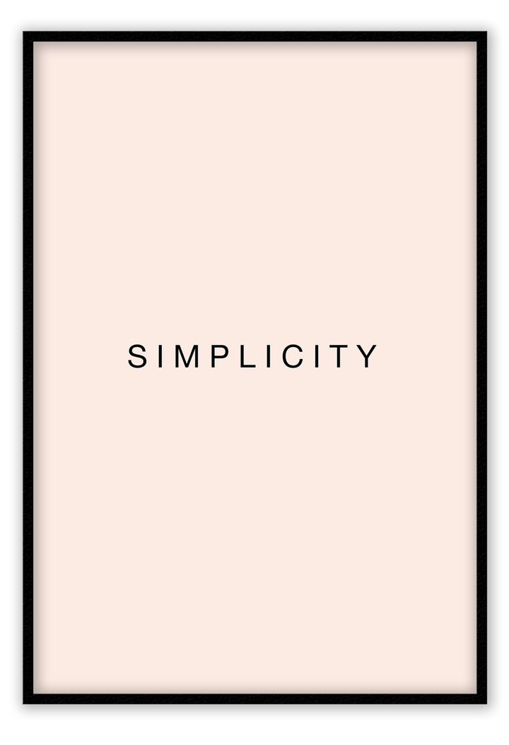 Canvas Print 50x70cm / Black Simplicity Blush Simplicity Blush Wall Art : Ready to hang framed artwork. Brand