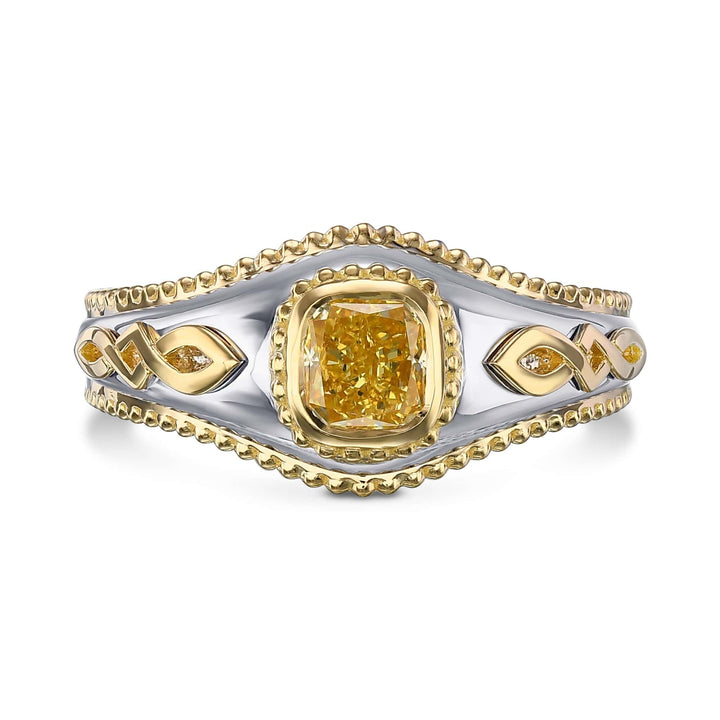 LEIBISH 1.01ct Fancy Intense Yellow Cushion Men&