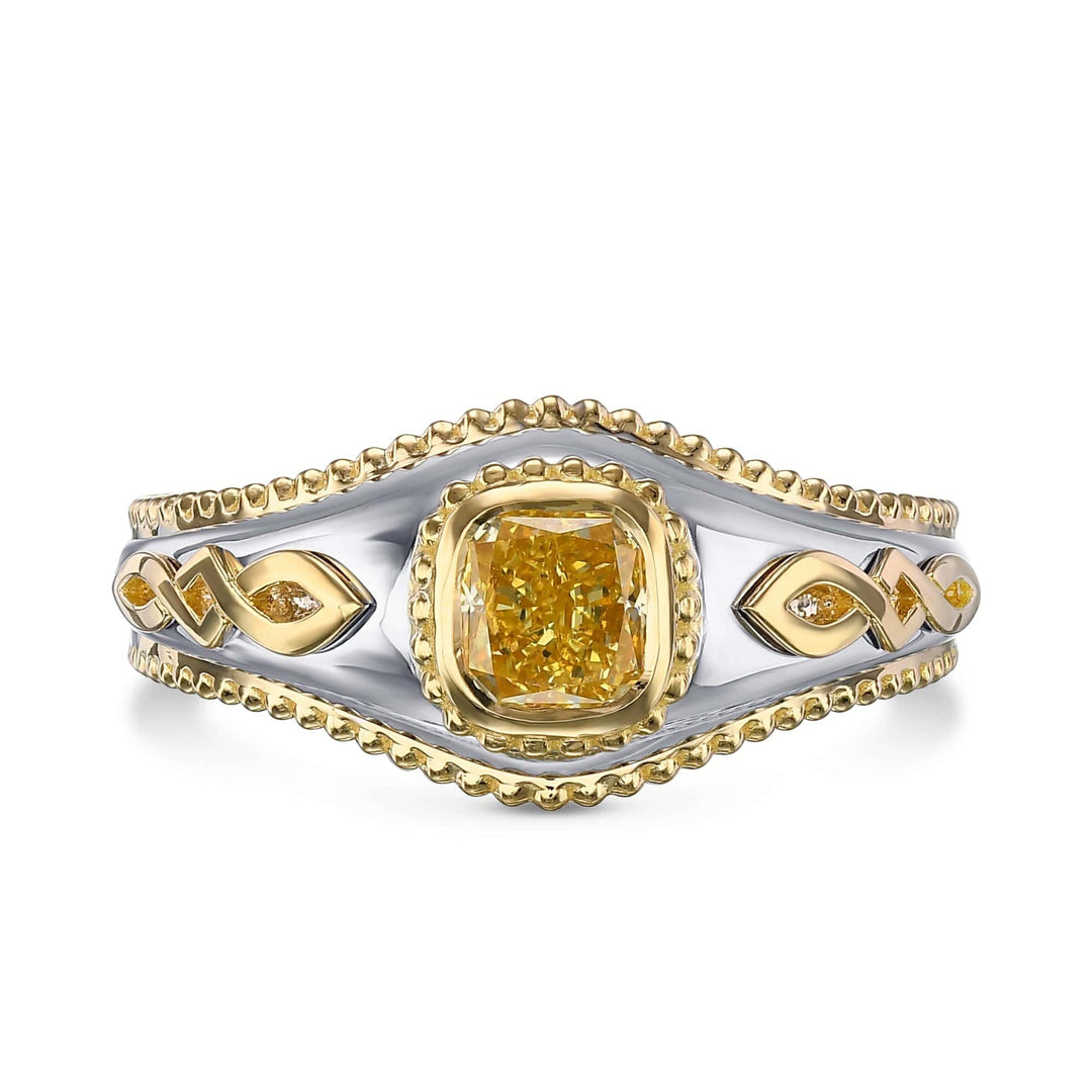 LEIBISH 1.01ct Fancy Intense Yellow Cushion Men&