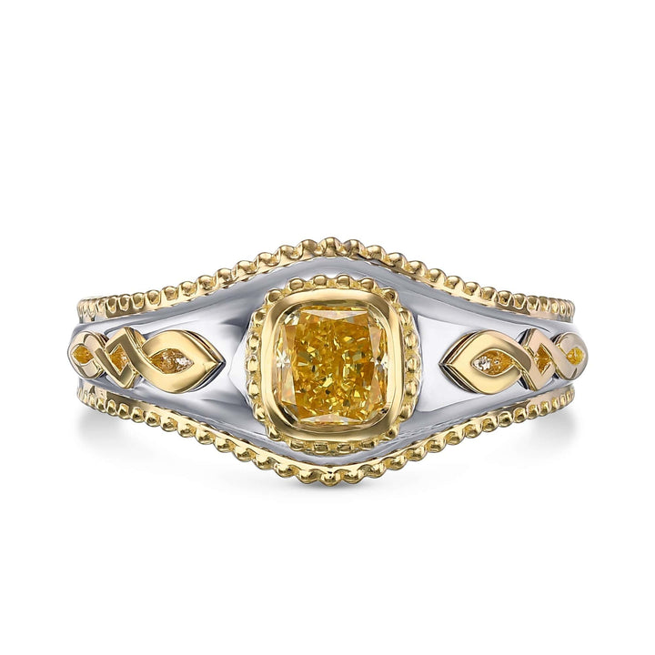 LEIBISH 1.01ct Fancy Intense Yellow Cushion Men&