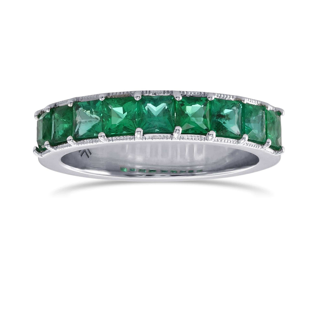 LEIBISH 1.16ct Princess Emerald Full Eternity Band Ring Brand Ring