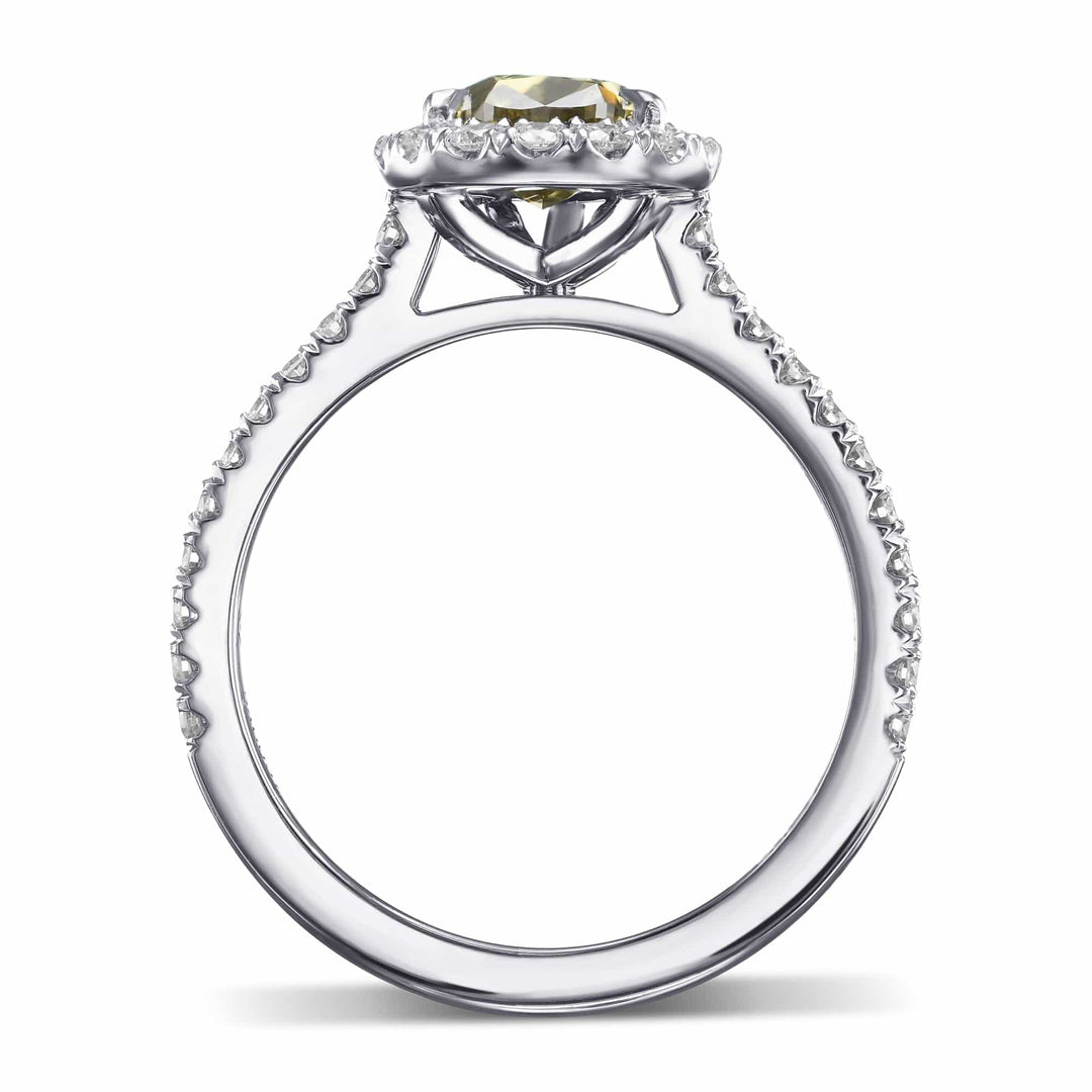 LEIBISH 1.25ct Chameleon Pear Diamond Halo Engagement Ring Brand Ring