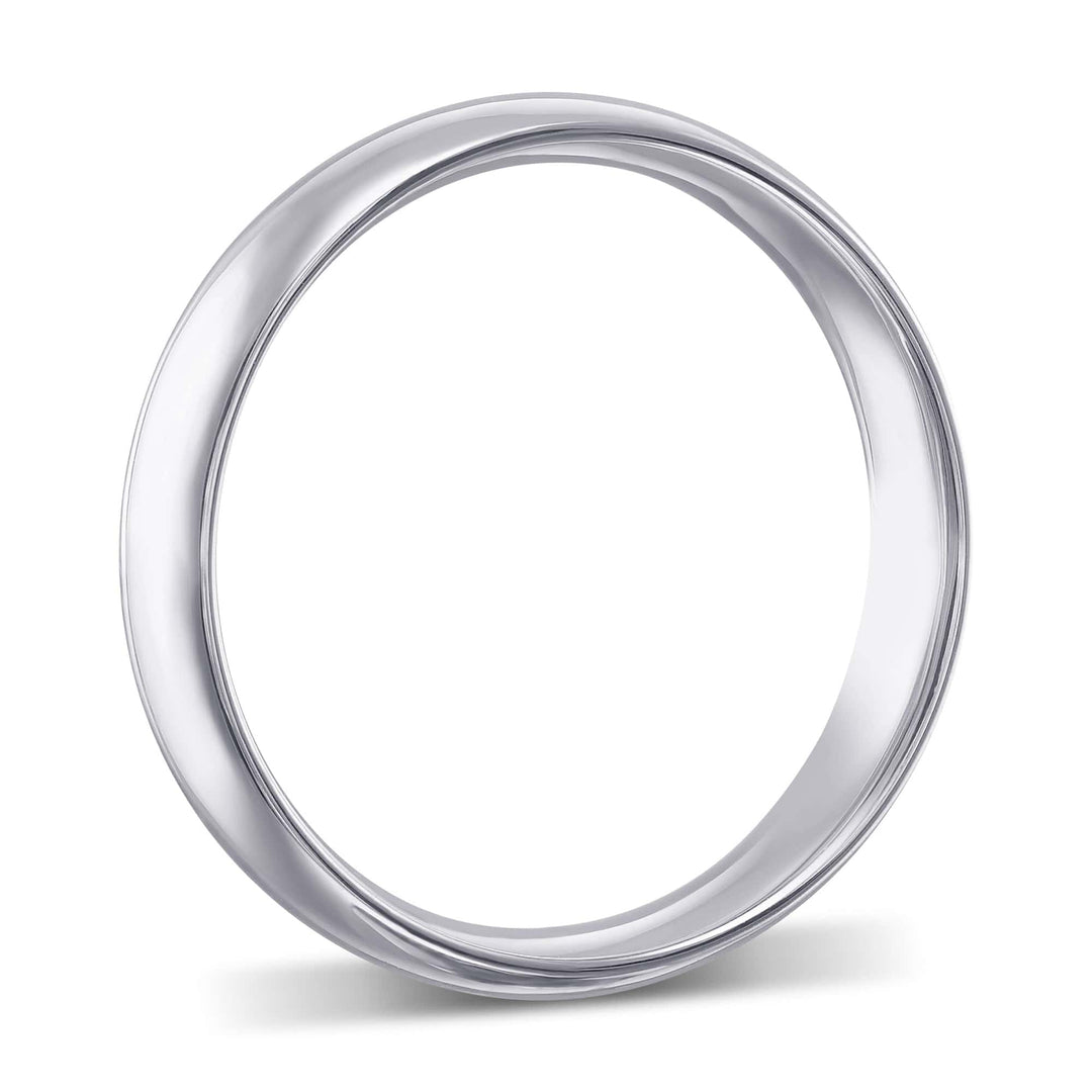 LEIBISH 18K White Gold Comfort-Fit Domed Wedding Band Brand Ring