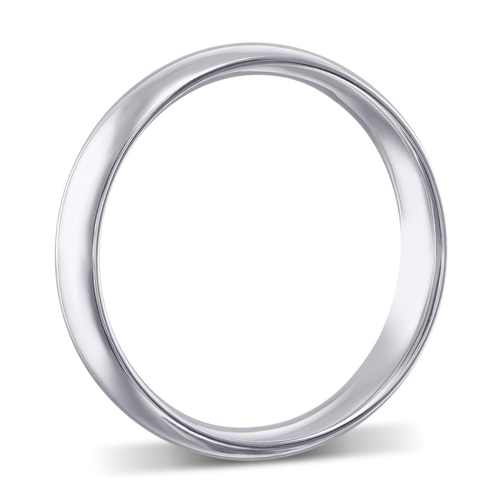 LEIBISH 18K White Gold Comfort-Fit Domed Wedding Band Brand Ring