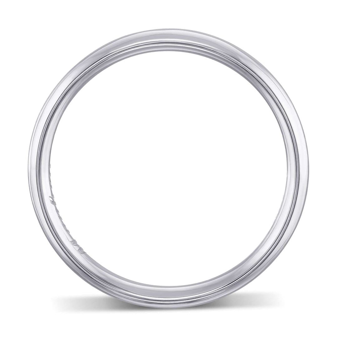 LEIBISH 18K White Gold Comfort-Fit Domed Wedding Band Brand Ring