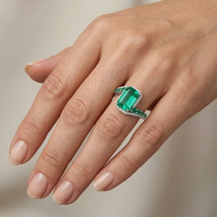 LEIBISH 3.75ct Muzo Emerald &amp; Diamond Couture Ring Brand Ring