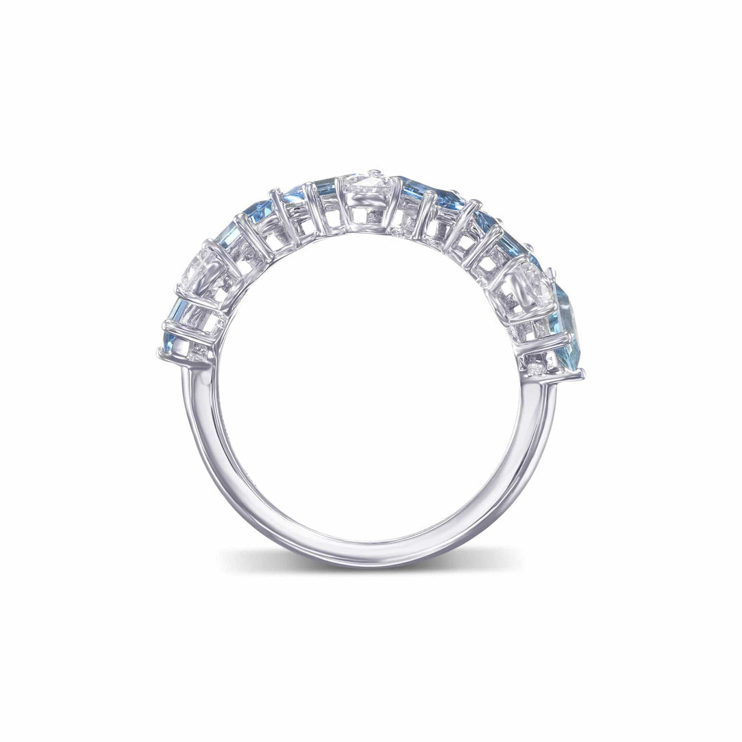 LEIBISH Aquamarine &amp; Diamond Band Ring Brand Ring
