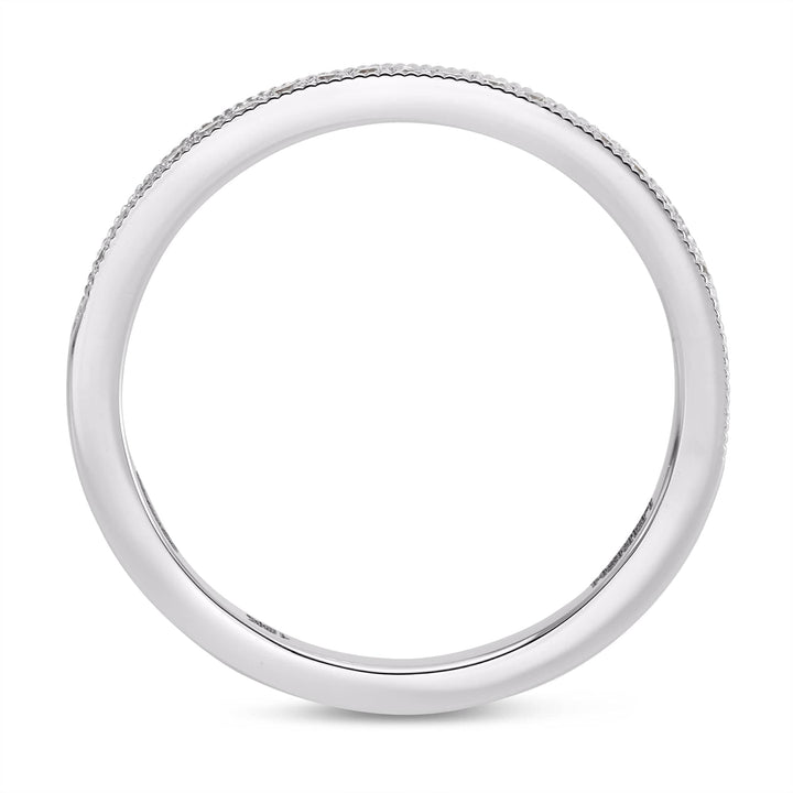 LEIBISH F+ Diamond Half-Eternity Wedding Ring with Milgrain Edge Brand Ring