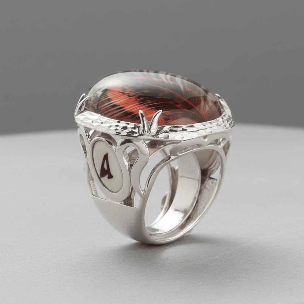 Antonella Piacenti Piuma Cabochon Silver Ring 925 Brand Rings