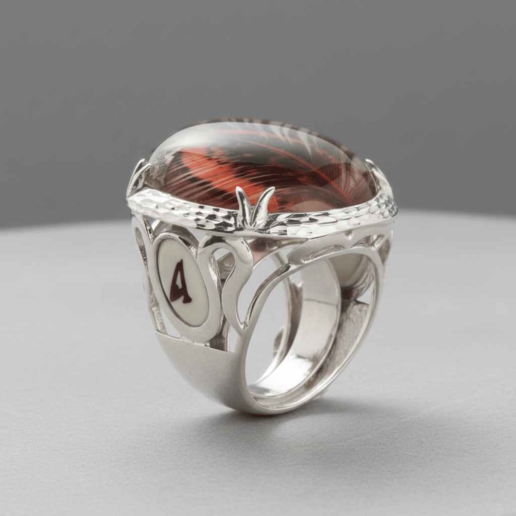 Antonella Piacenti Piuma Cabochon Silver Ring 925 Brand Rings