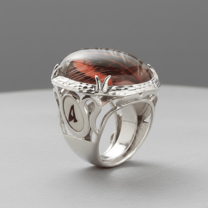 Antonella Piacenti Piuma Cabochon Silver Ring 925 Brand Rings