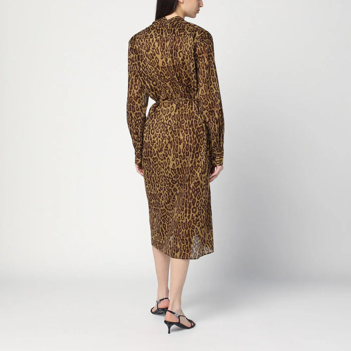 6397 - Leopard-print shirt dress in cotton voile Brand Shirts &amp; Tops