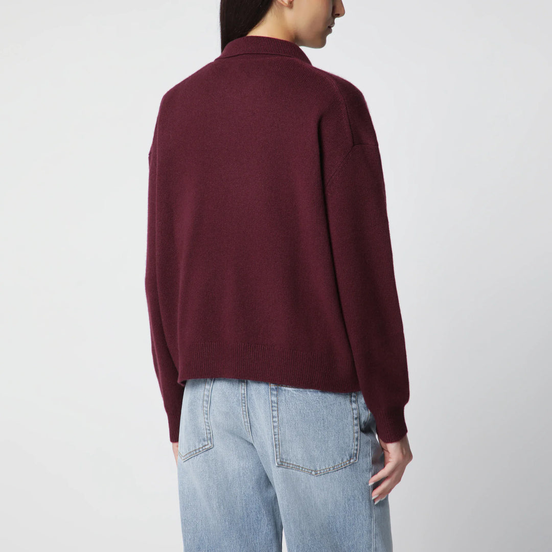 ANINE BING - Burgundy cashmere polo sweater Brand Shirts &amp; Tops