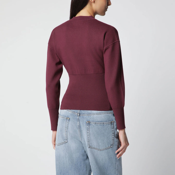 ANINE BING - Burgundy viscose-blend knit sweater Brand Shirts &amp; Tops