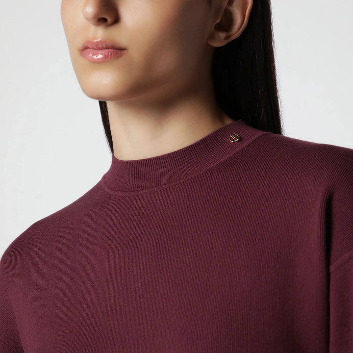 ANINE BING - Burgundy viscose-blend knit sweater Brand Shirts &amp; Tops