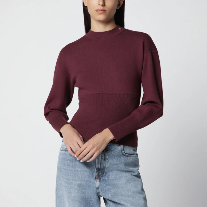 ANINE BING - Burgundy viscose-blend knit sweater Brand Shirts &amp; Tops XS