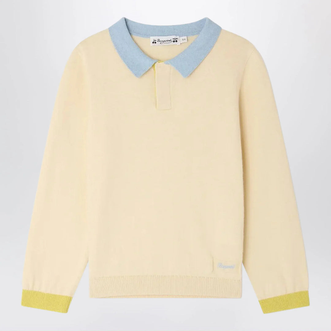 Bonpoint - Mae polo in écru cotton and cashmere Brand Shirts &amp; Tops 4Y