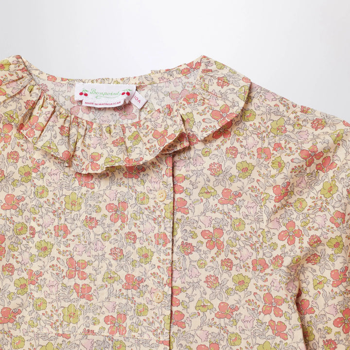 Bonpoint - Pink Liberty fabric shirt Brand Shirts &amp; Tops