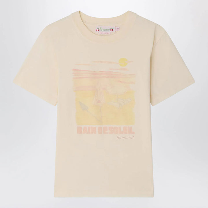 Bonpoint - Thida écru T-shirt with Bain de Soleil print Brand Shirts &amp; Tops 10Y