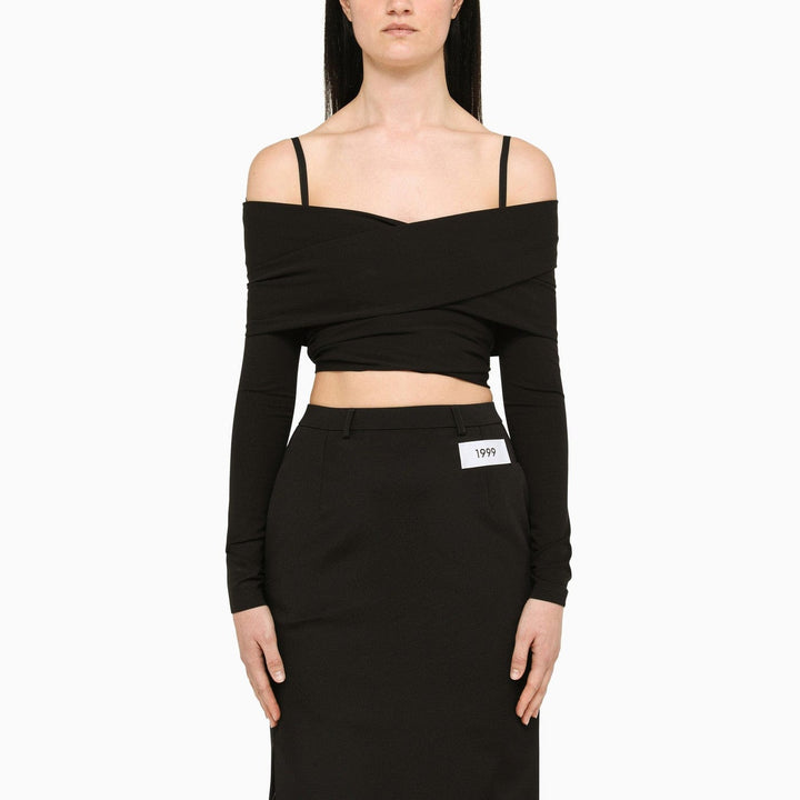 Shirts &amp; Tops 40  IT Dolce&amp;Gabbana - Black top with boat neckline Brand
