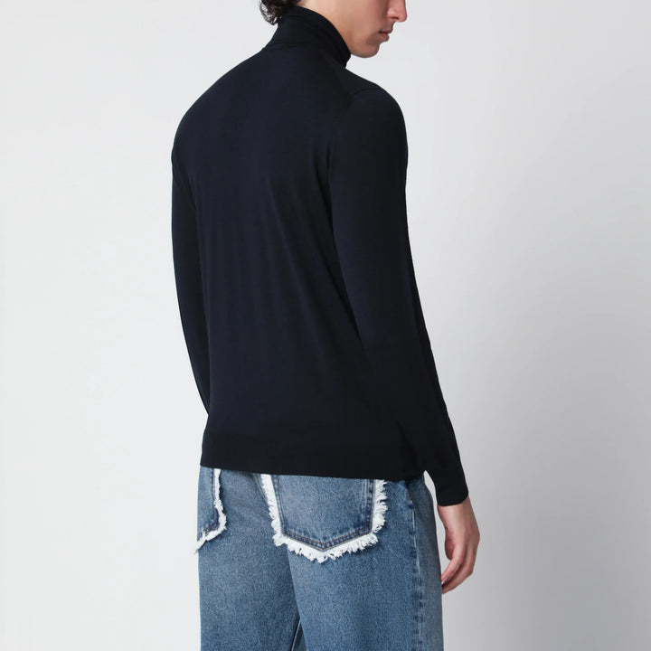 Drumohr - Navy blue wool turtleneck sweater Brand Shirts &amp; Tops