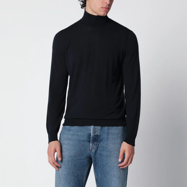 Drumohr - Navy blue wool turtleneck sweater Brand Shirts &amp; Tops 48 IT