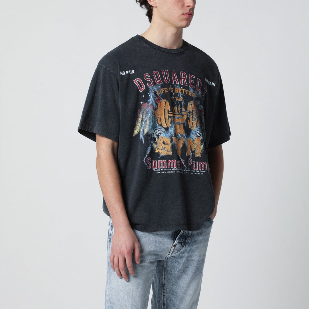 Shirts & Tops Dsquared2 - Grey vintage-effect T-shirt with rock print Brand