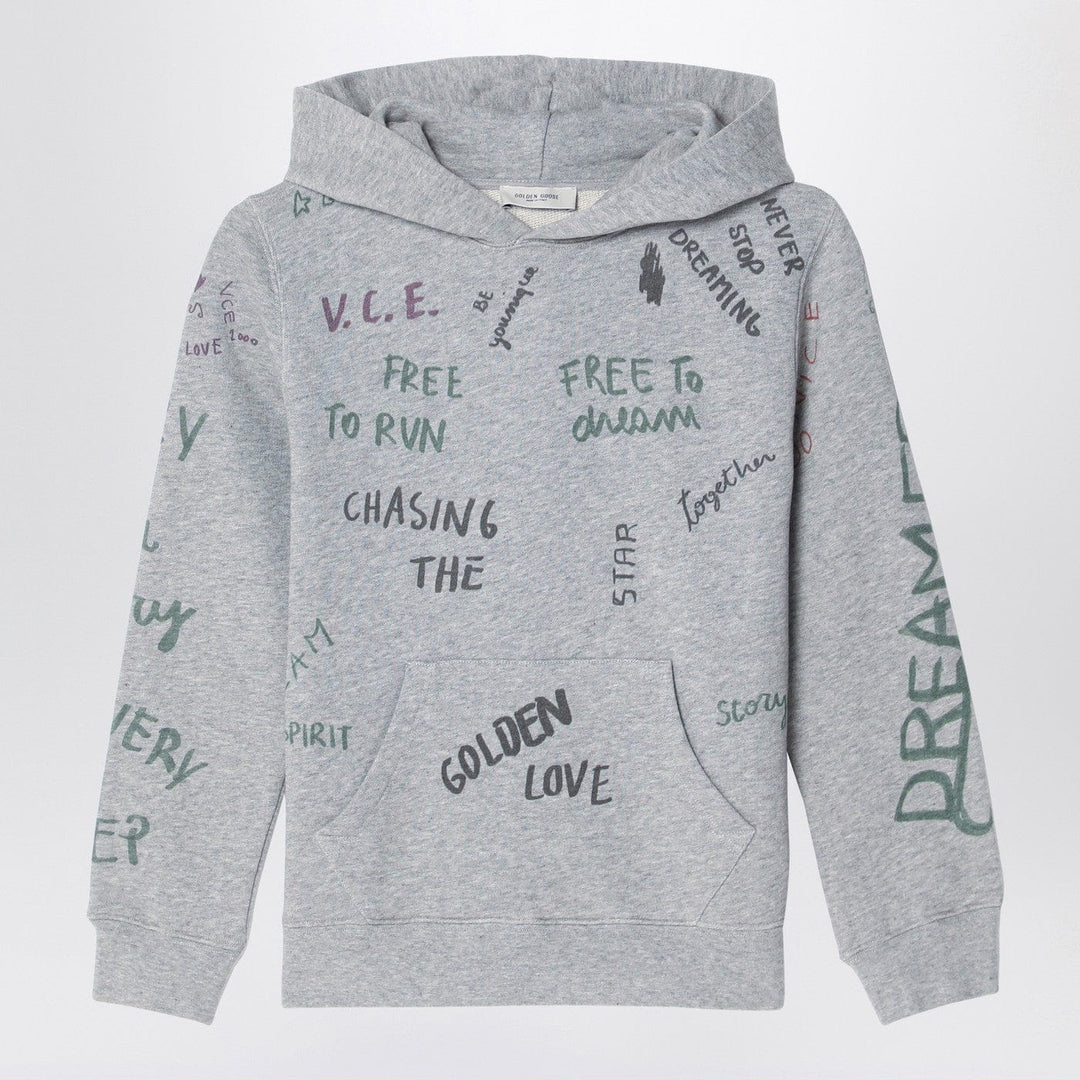 Shirts &amp; Tops Golden Goose - Gray hoodie with all over prints Brand
