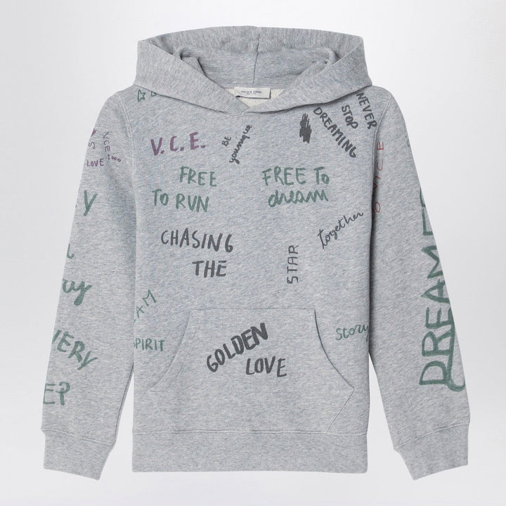 Shirts &amp; Tops Golden Goose - Gray hoodie with all over prints Brand
