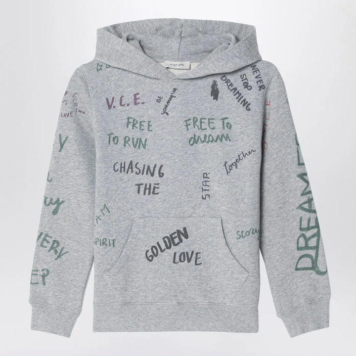 Golden Goose - Gray hoodie with all over prints Brand Shirts &amp; Tops 4