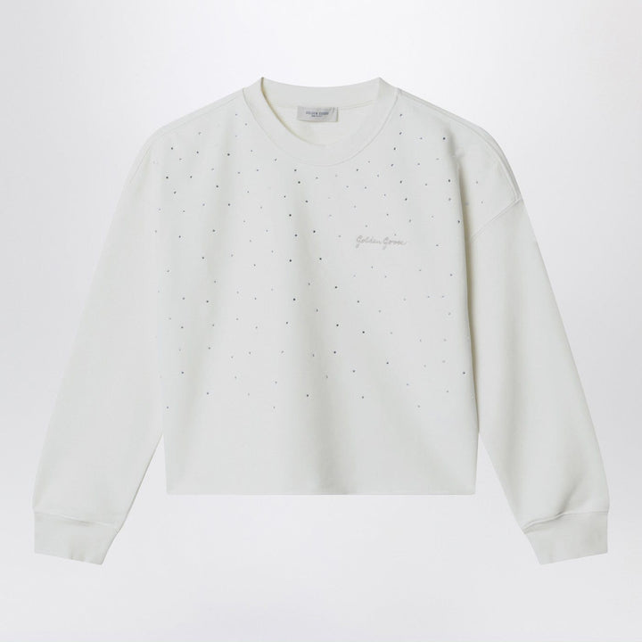 Shirts &amp; Tops Golden Goose - White cotton sweatshirt with rhinestones Brand