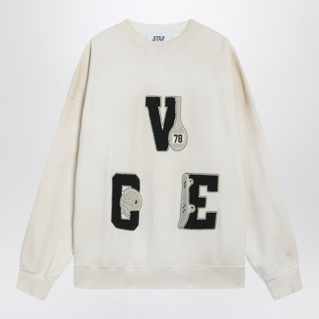 Shirts &amp; Tops Golden Goose - White crewneck sweatshirt with patches Brand