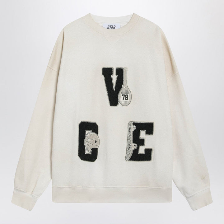 Shirts &amp; Tops Golden Goose - White crewneck sweatshirt with patches Brand