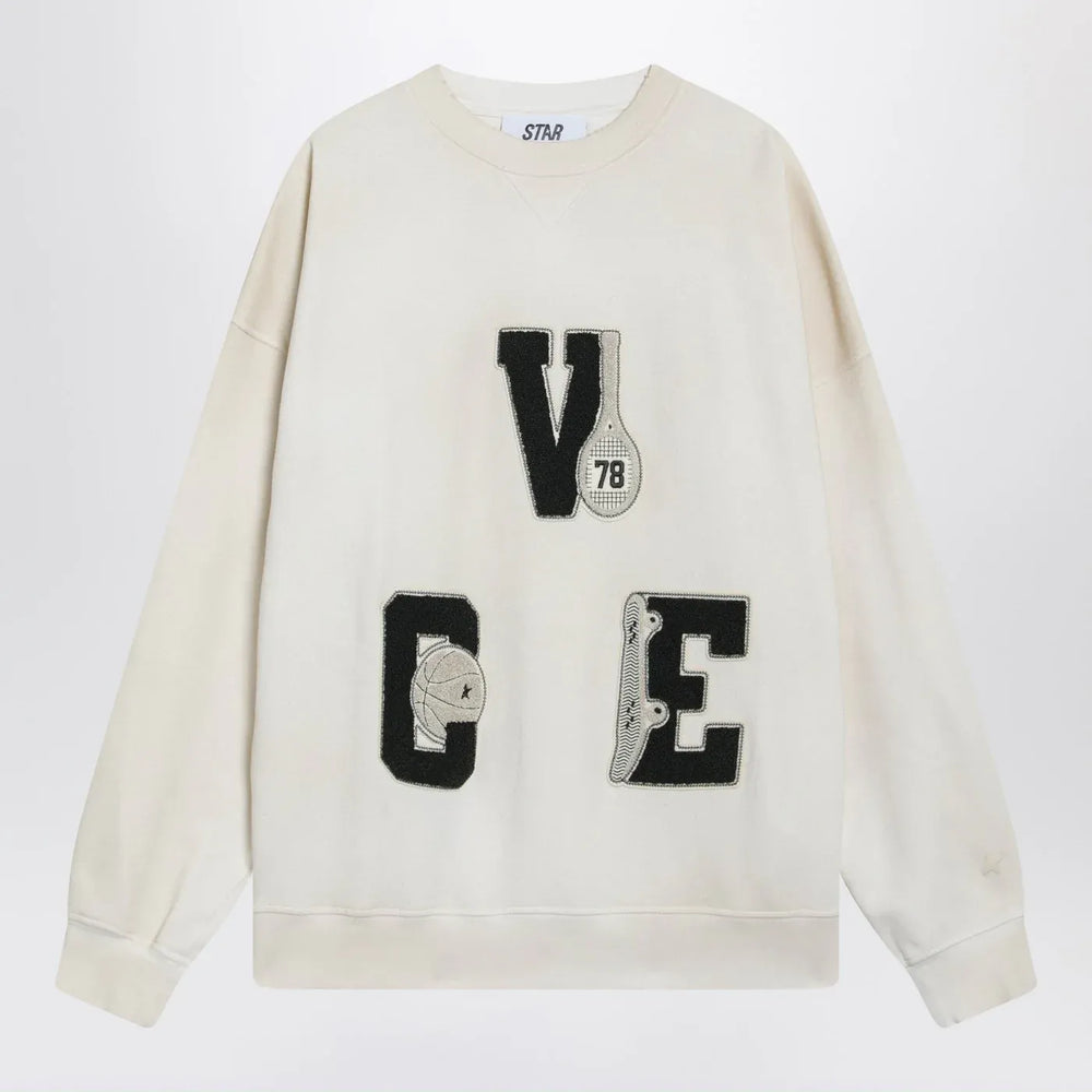 Golden Goose - White crewneck sweatshirt with patches Brand Shirts & Tops S