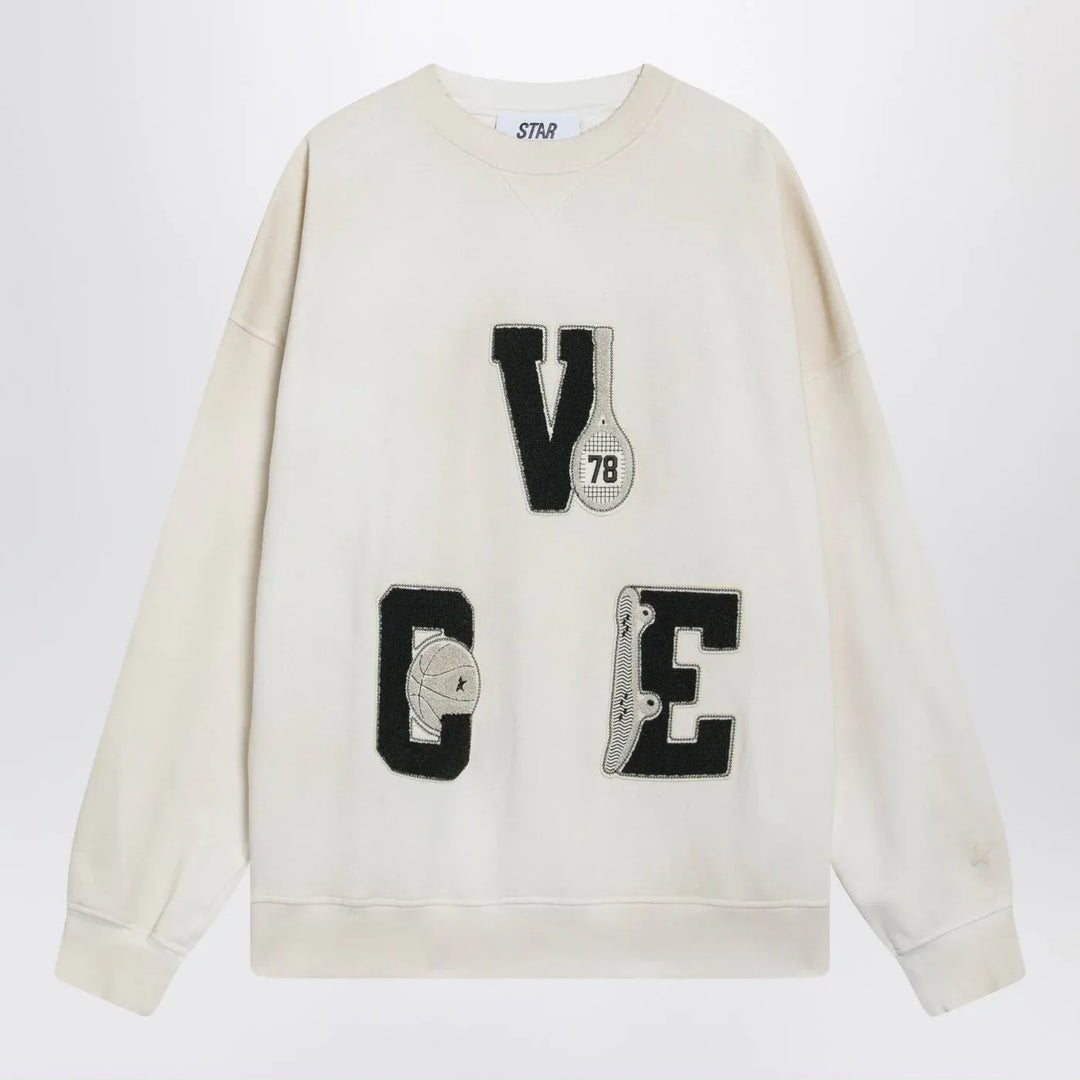 Golden Goose - White crewneck sweatshirt with patches Brand Shirts &amp; Tops S