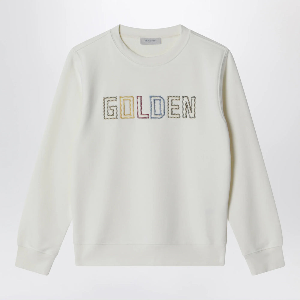 Golden Goose - White sweatshirt with embroidered logo Brand Shirts & Tops 4