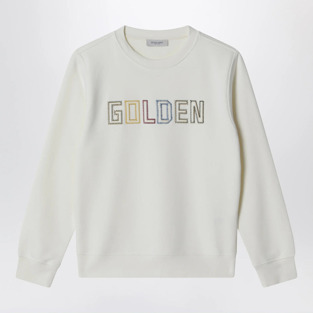 Golden Goose - White sweatshirt with embroidered logo Brand Shirts &amp; Tops 4