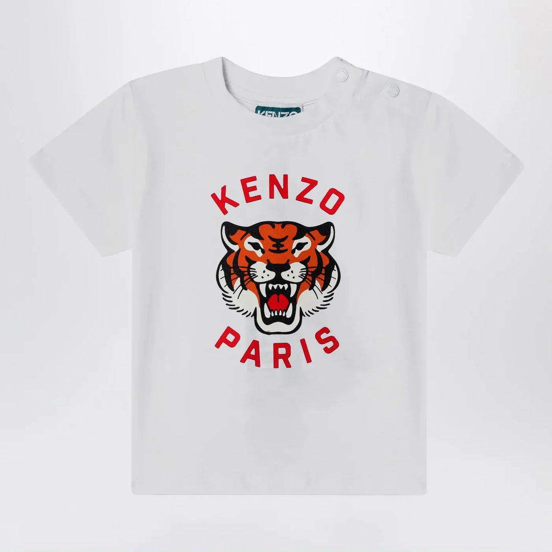 KENZO - White t-shirt with printed logo Brand Shirts &amp; Tops 9M