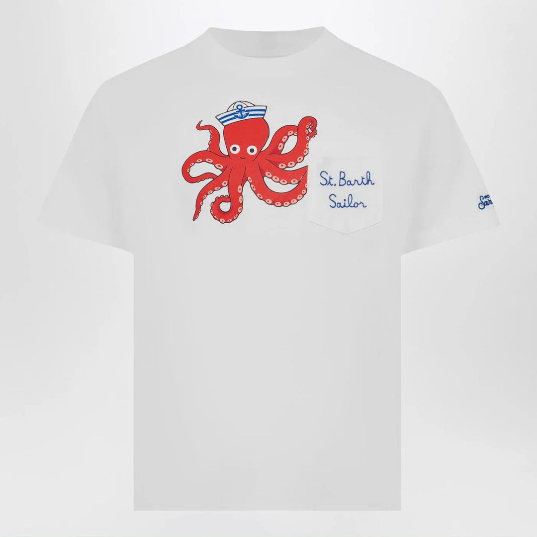 MC2 Saint Barth - Eddy T-shirt white with octopus print Brand Shirts &amp; Tops 1Y
