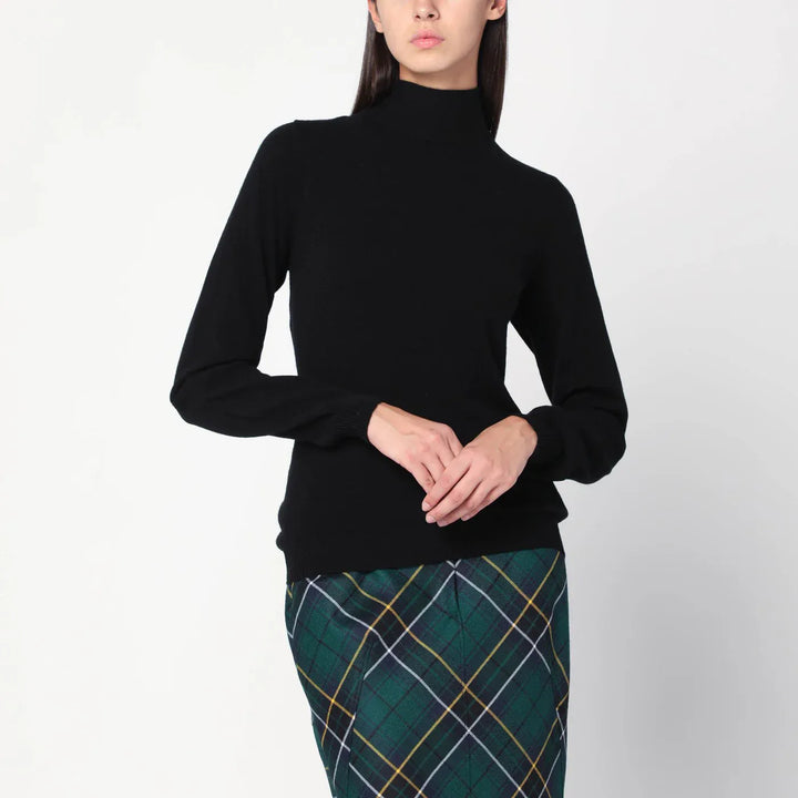 Moschino - Black turtleneck sweater with crossed details Brand Shirts &amp; Tops 40  IT