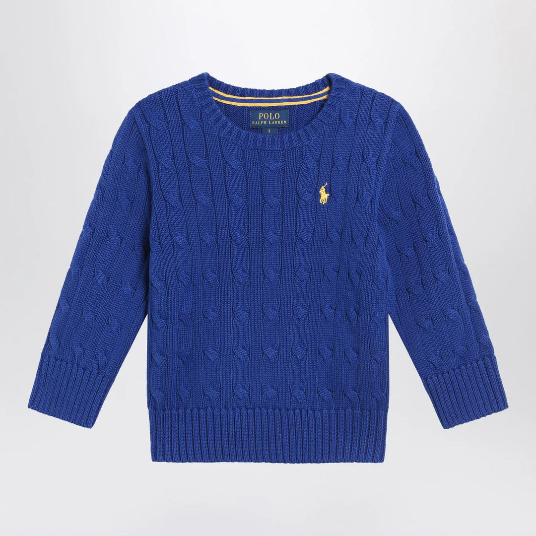 Polo Ralph Lauren - Bright blue cable-knit crewneck sweater Brand Shirts &amp; Tops S