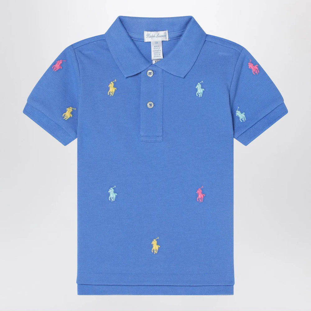 Polo Ralph Lauren - Light blue polo shirt with colourful logo embroidery Brand Shirts & Tops 6