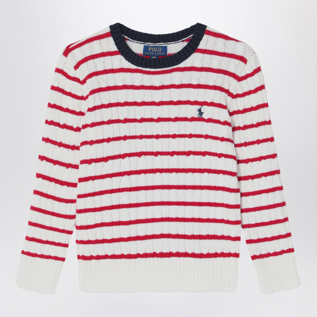 Shirts &amp; Tops 3 Polo Ralph Lauren - White/red striped cable-knit jumper Brand
