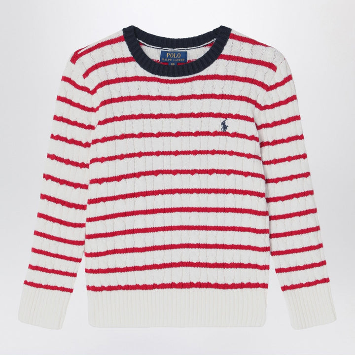 Shirts &amp; Tops 3 Polo Ralph Lauren - White/red striped cable-knit jumper Brand
