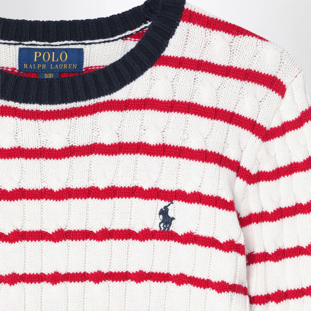 Polo Ralph Lauren - White/red striped cable-knit jumper Brand Shirts &amp; Tops 3